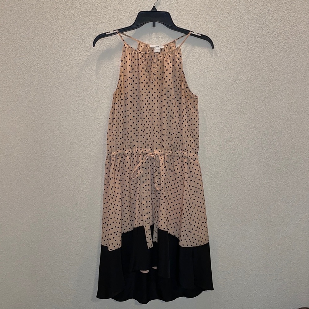 Bar III Blush Polka Dot High Low Dress